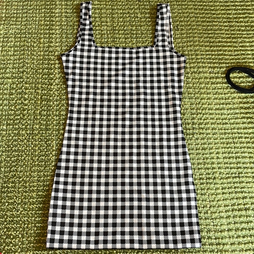 Checkered b&w dress, NEVER WORN